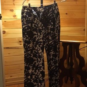 Navy and Cream Linen Pants